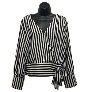 OLM Blouse white black and white strips size L
